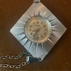 Anchor Women's Mechanical Hand Winding Watch Pendant Necklace Works Vintage